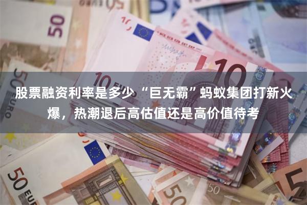 股票融资利率是多少 “巨无霸”蚂蚁集团打新火爆，热潮退后高估值还是高价值待考