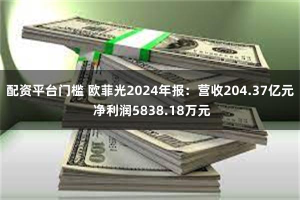 配资平台门槛 欧菲光2024年报：营收204.37亿元 净利润5838.18万元