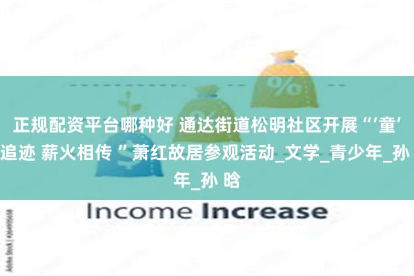 正规配资平台哪种好 通达街道松明社区开展“‘童’行追迹 薪火相传 ”萧红故居参观活动_文学_青少年_孙 晗