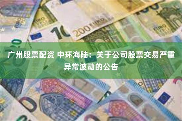广州股票配资 中环海陆：关于公司股票交易严重异常波动的公告